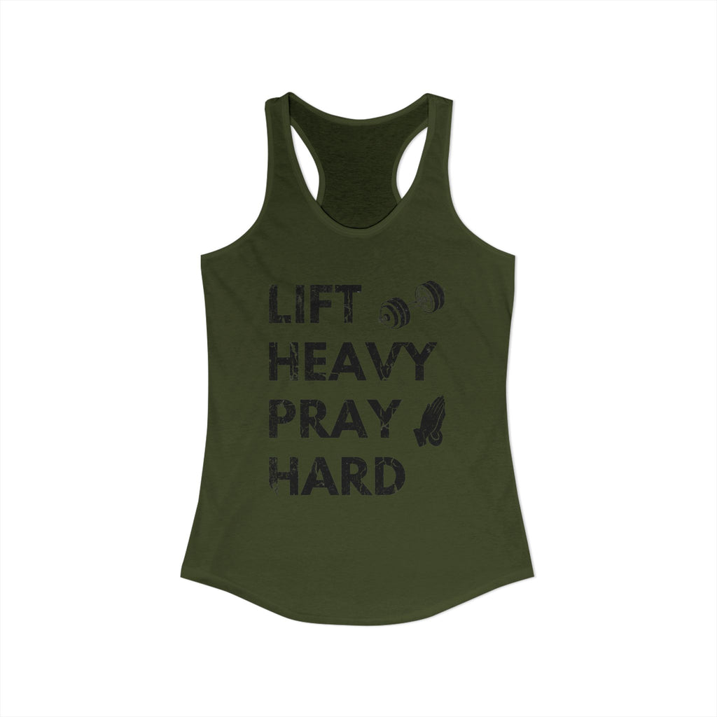 Lift Heavy Pray Hard Racerback Tank