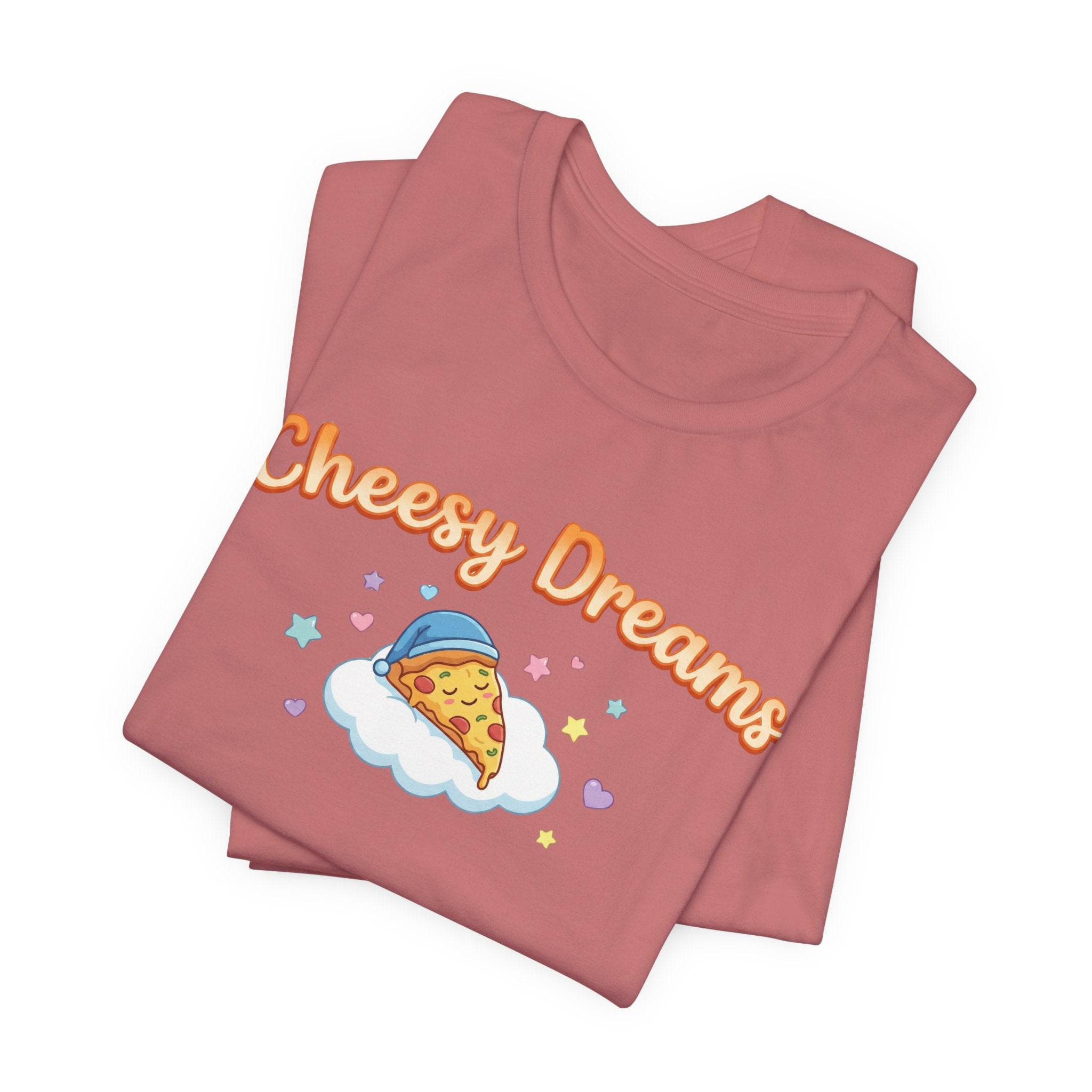 Cheesy Dreams Pizza T-Shirt – Cozy Food Humor Graphic Tee