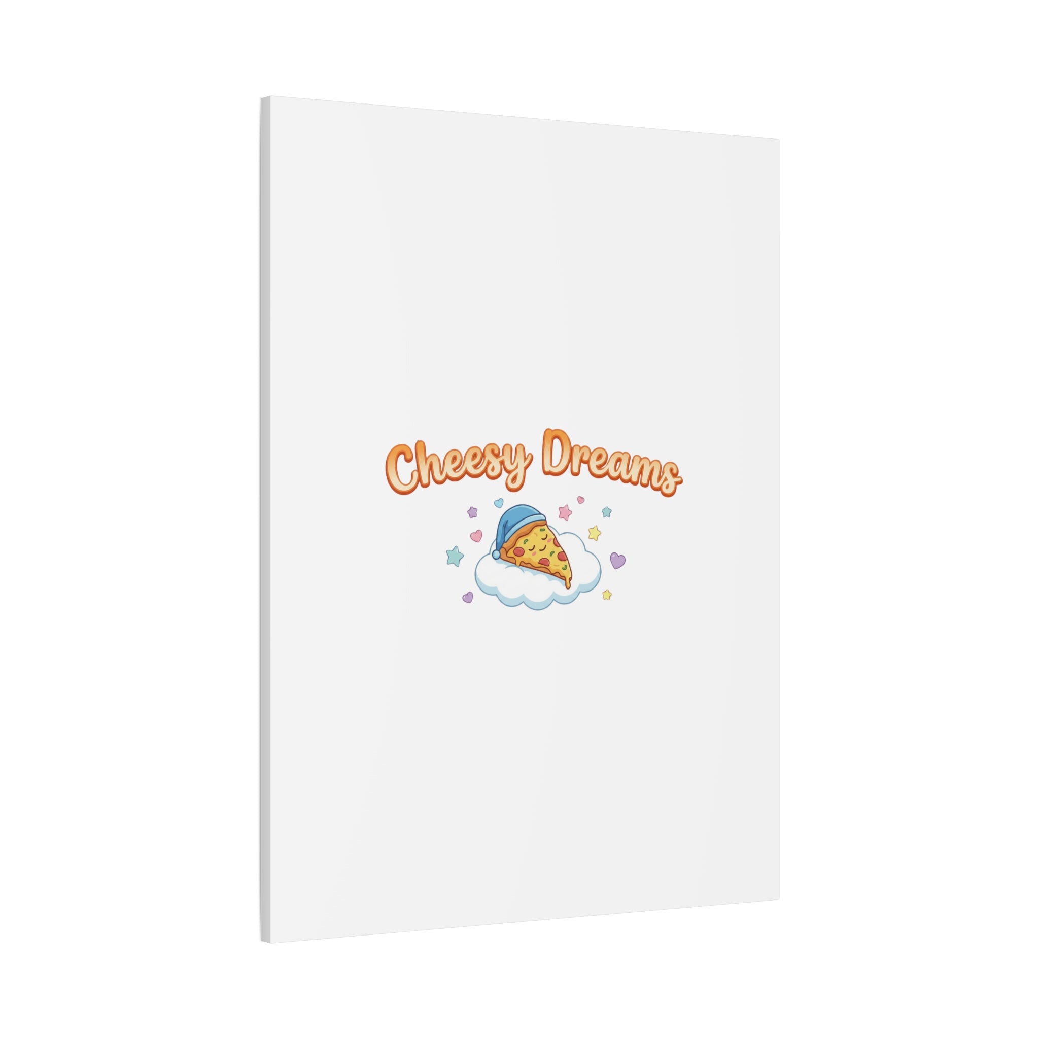 Cheesy Dreams Kawaii Pizza Canvas Wall Art