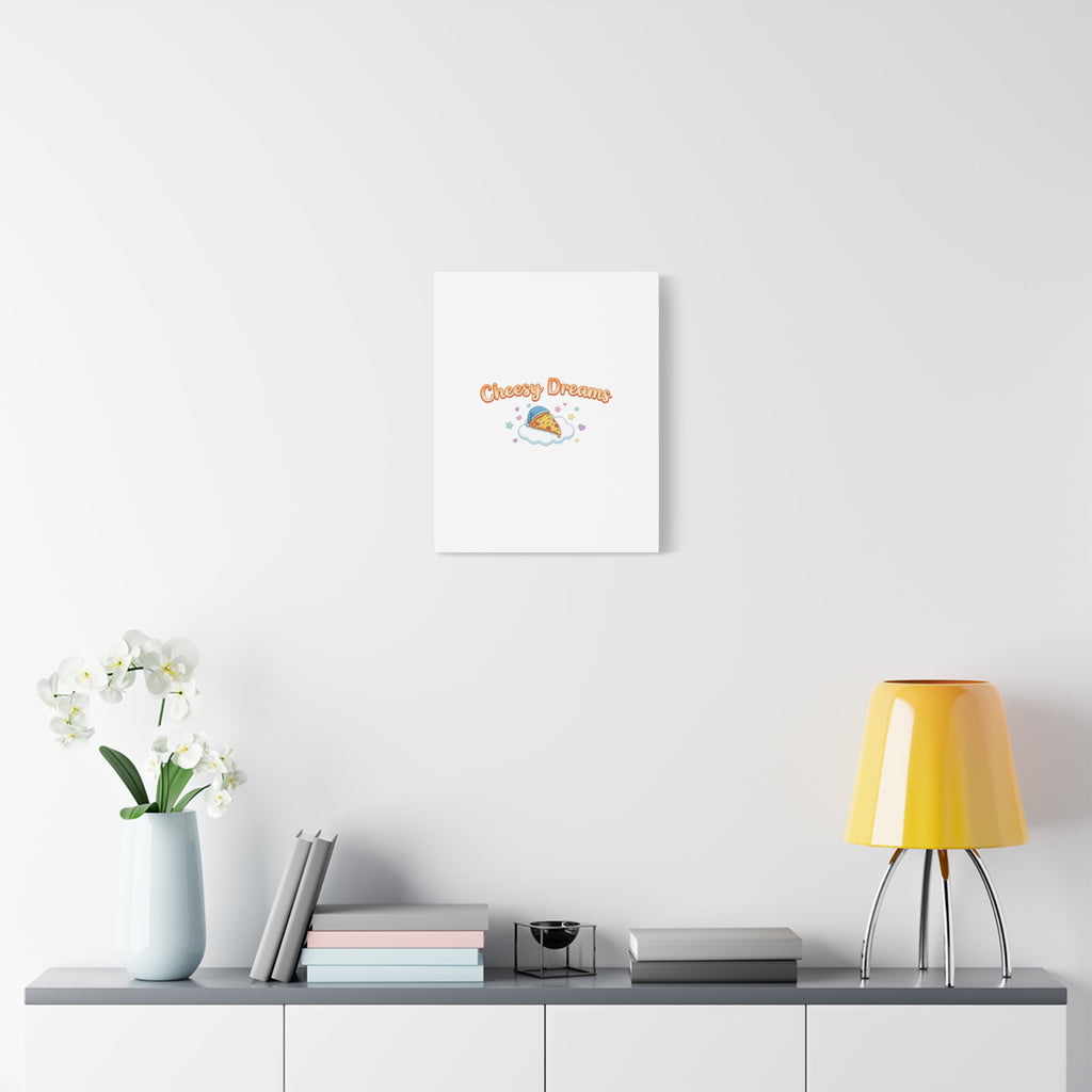Cheesy Dreams Kawaii Pizza Canvas Wall Art