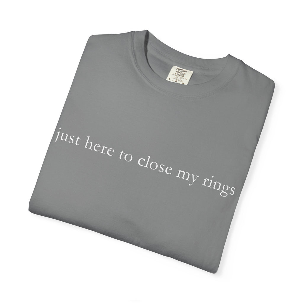 "Just Here To Close My Rings" T-Shirt - Trendy Apple Watch Fitness Tee