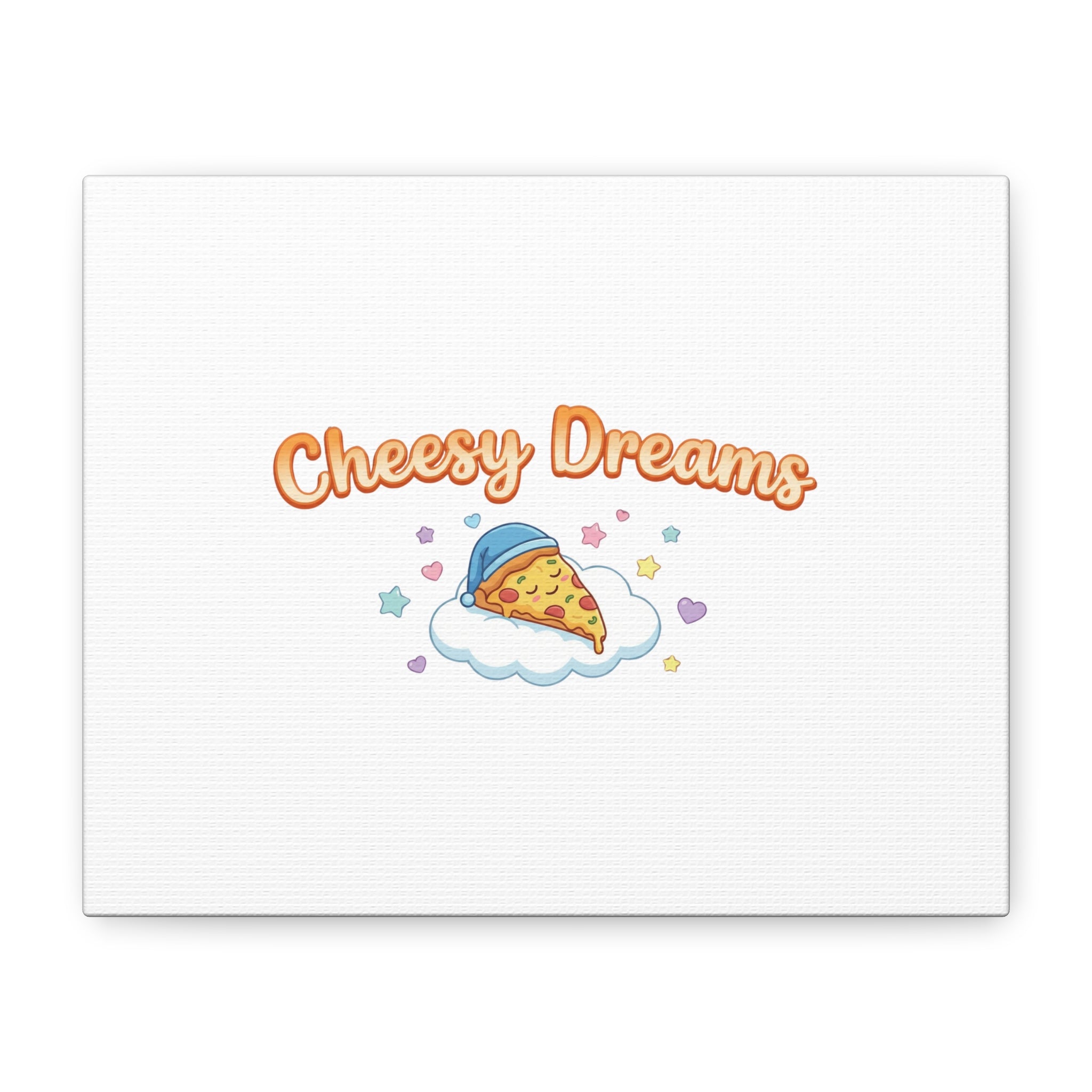 Cheesy Dreams Kawaii Pizza Canvas Wall Art