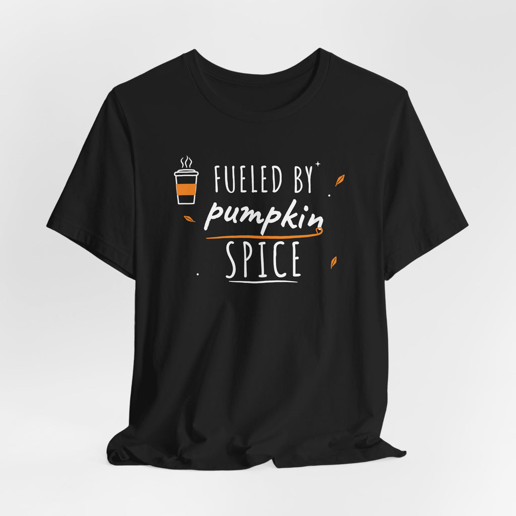 Fueled By Pumpkin Spice Latte Art Tee | Fall Gym Shirt