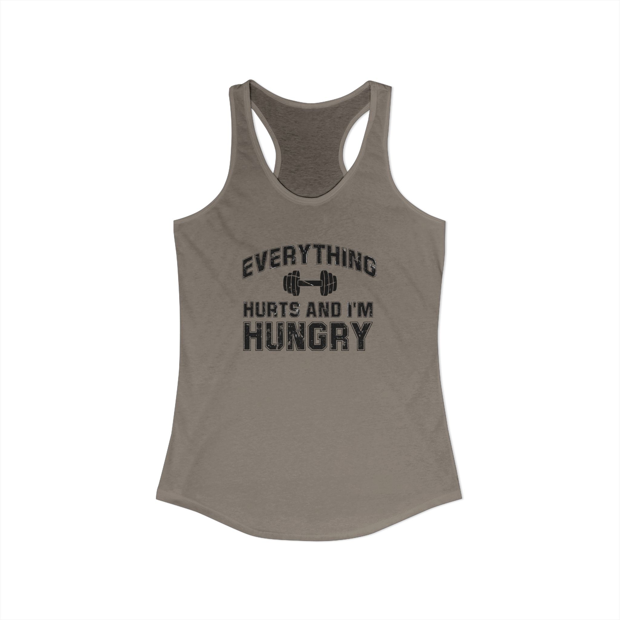 Everything Hurts and I’m Hungry Women’s Racerback Tank | Funny Gym Tank | Lightweight Workout Shirt | Fitness Humor Top