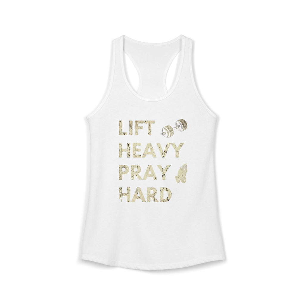 Lift Heavy Pray Hard Women’s Racerback Tank