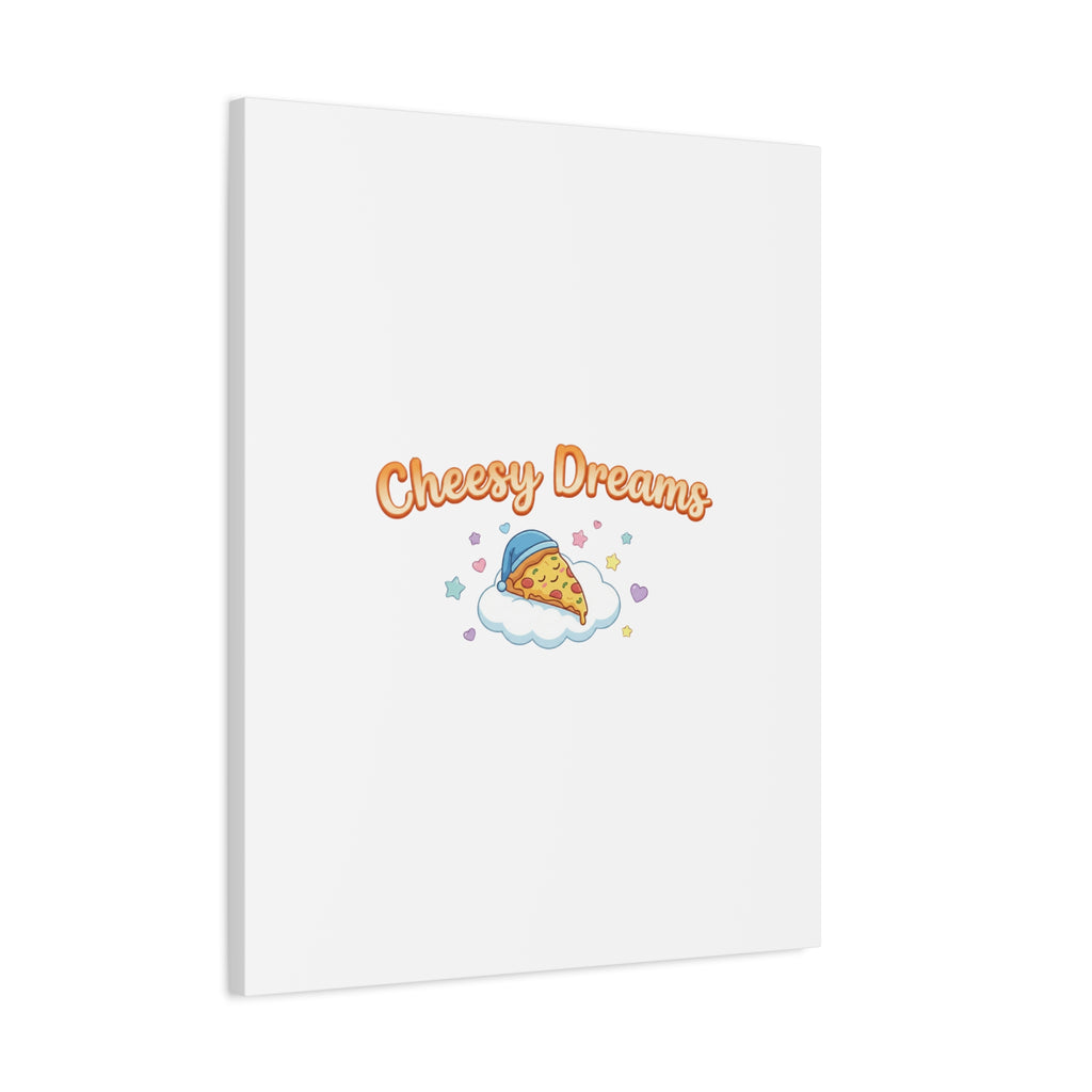 Cheesy Dreams Kawaii Pizza Canvas Wall Art