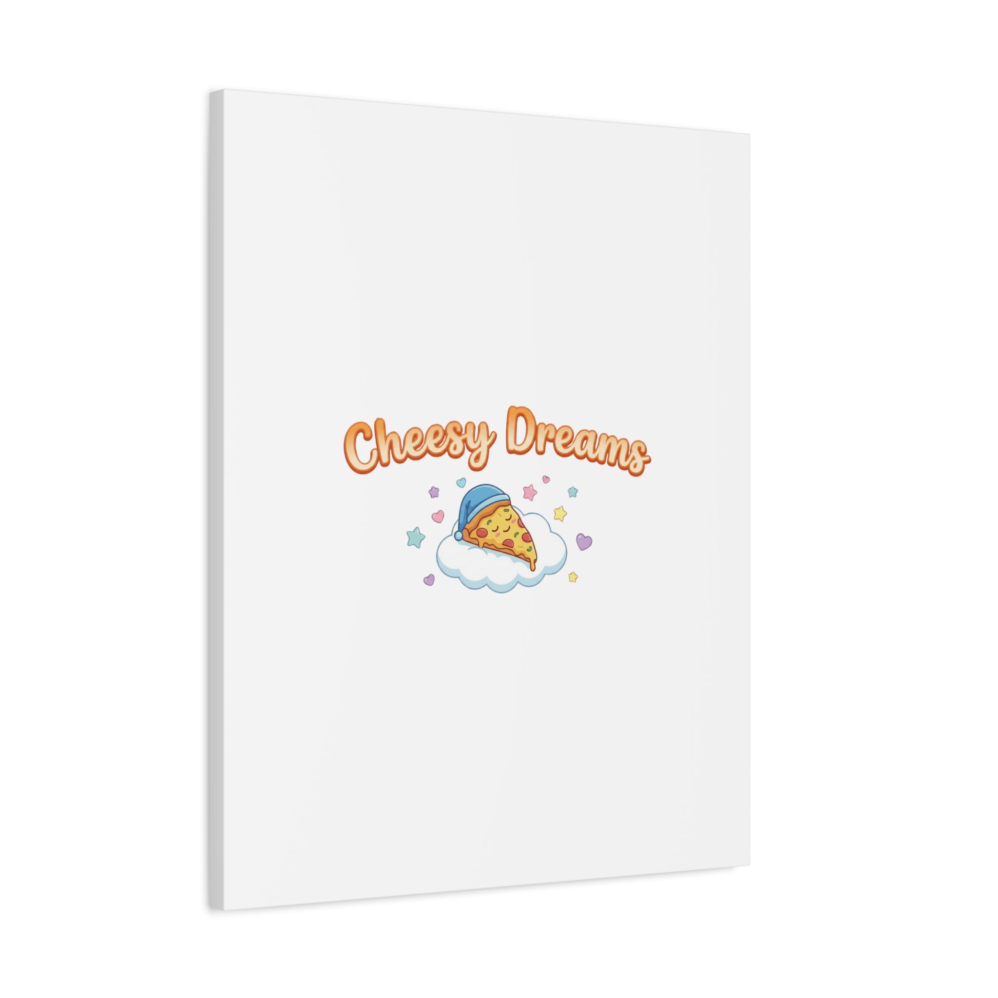 Cheesy Dreams Kawaii Pizza Canvas Wall Art