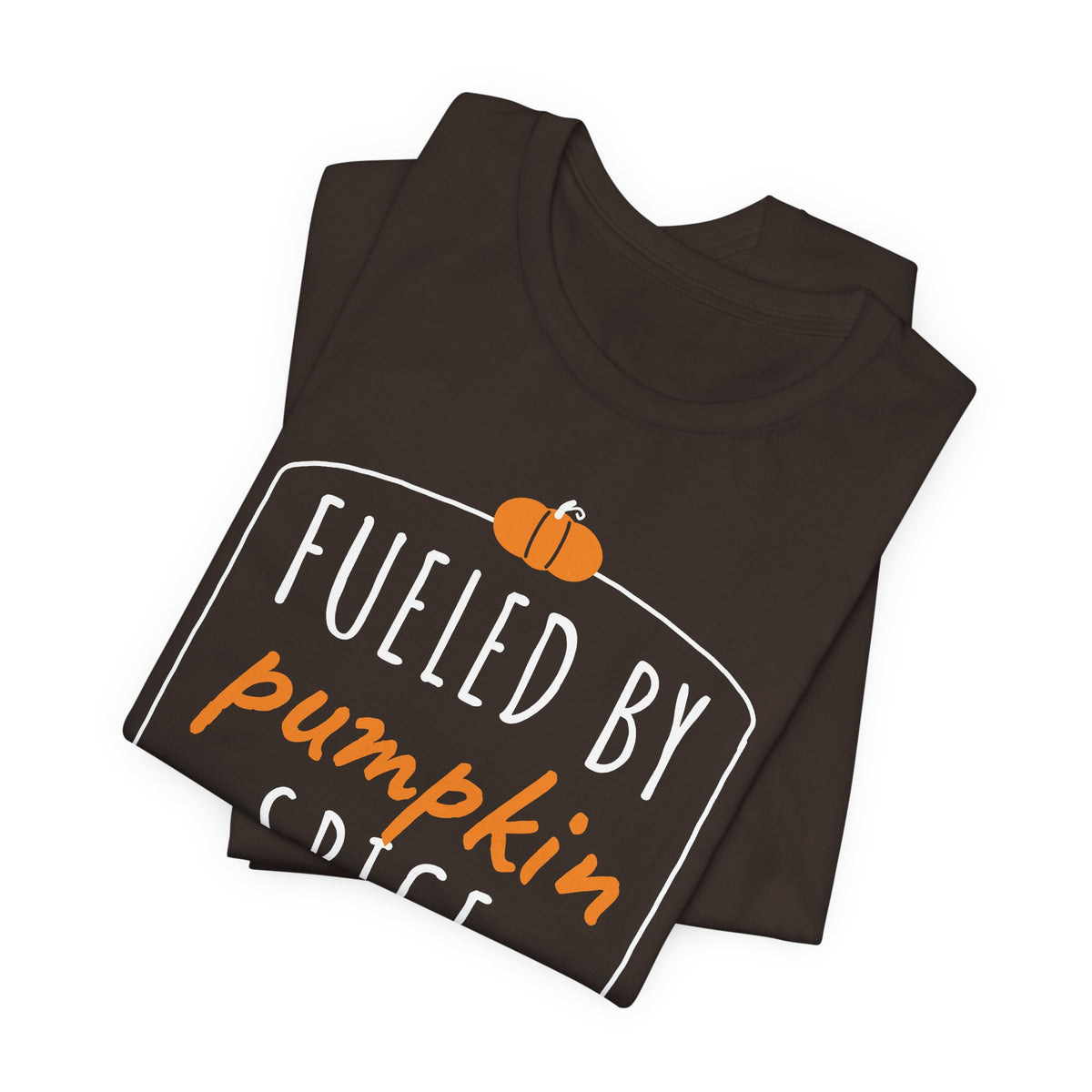 Fueled By Pumpkin Spice Retro Arch Tee | Fall Gym Shirt