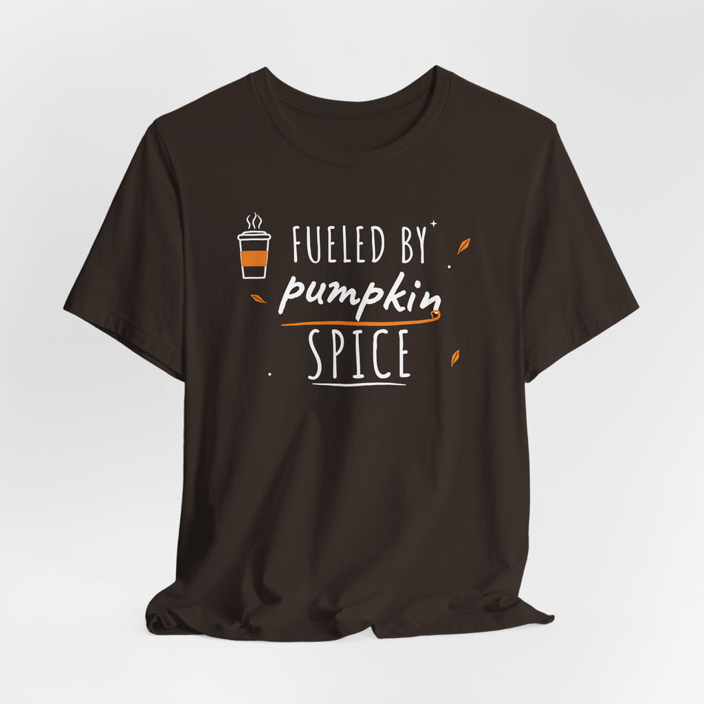 Fueled By Pumpkin Spice Latte Art Tee | Fall Gym Shirt