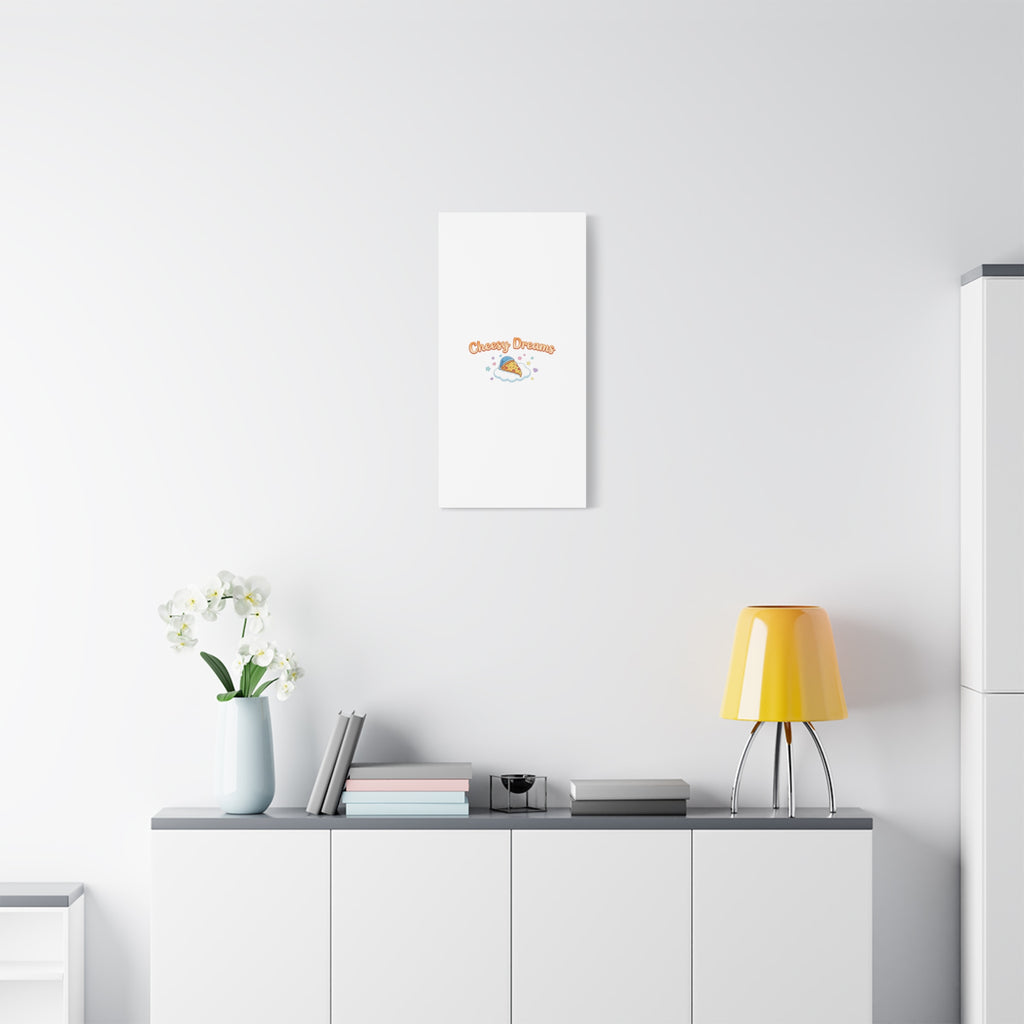 Cheesy Dreams Kawaii Pizza Canvas Wall Art