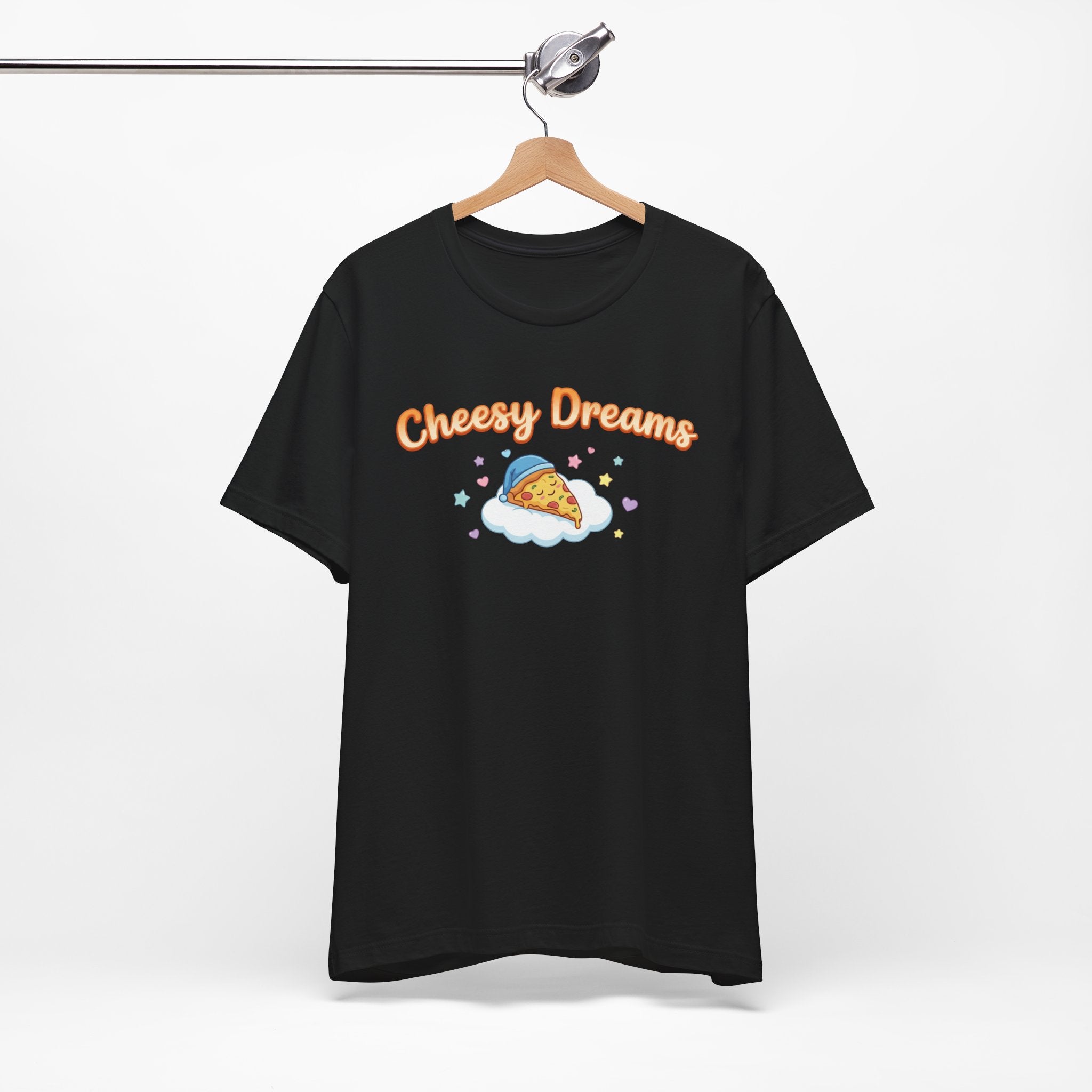 Cheesy Dreams Pizza T-Shirt – Cozy Food Humor Graphic Tee