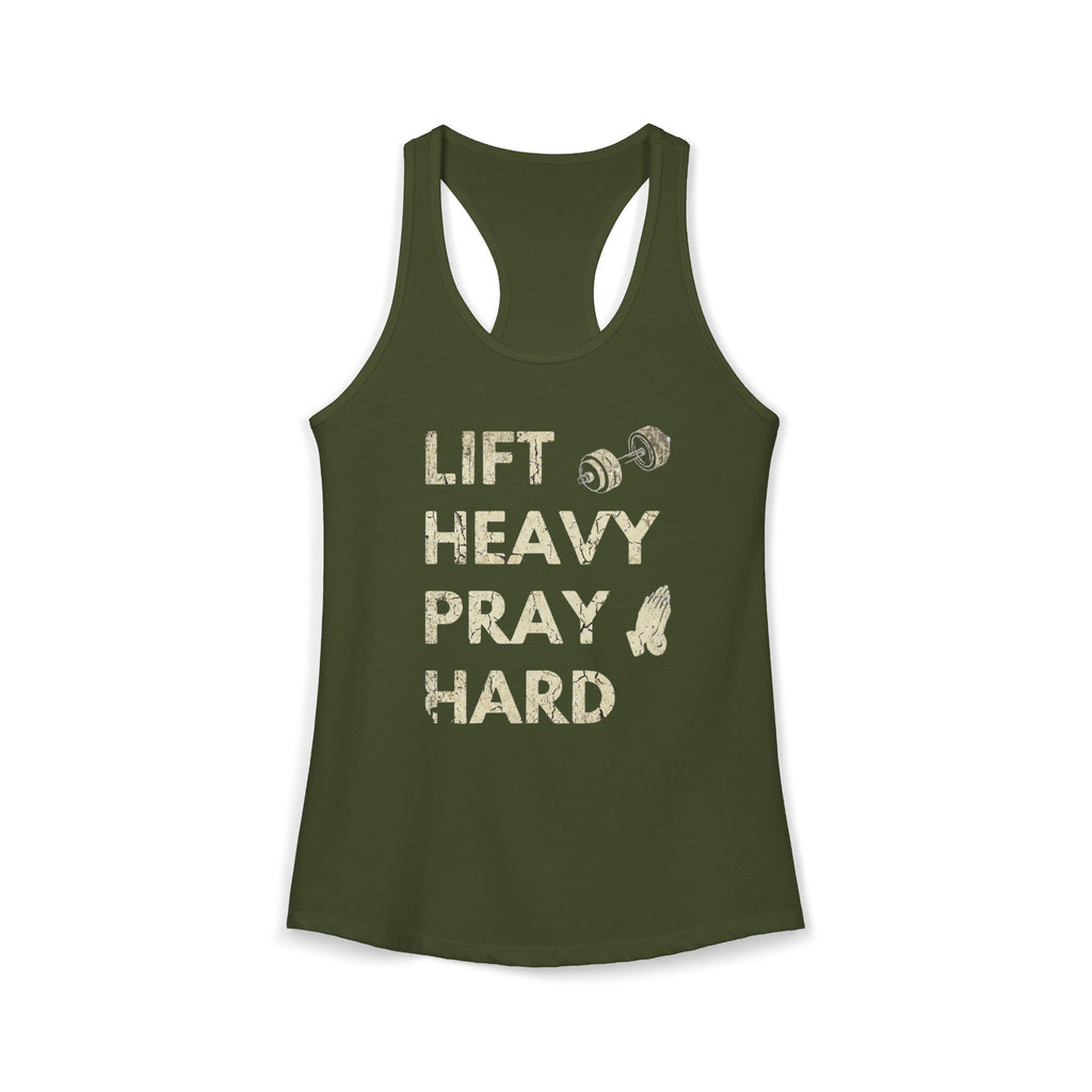 Lift Heavy Pray Hard Women’s Racerback Tank
