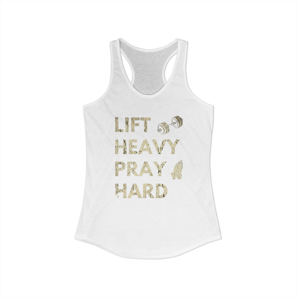 Lift Heavy Pray Hard Women’s Racerback Tank