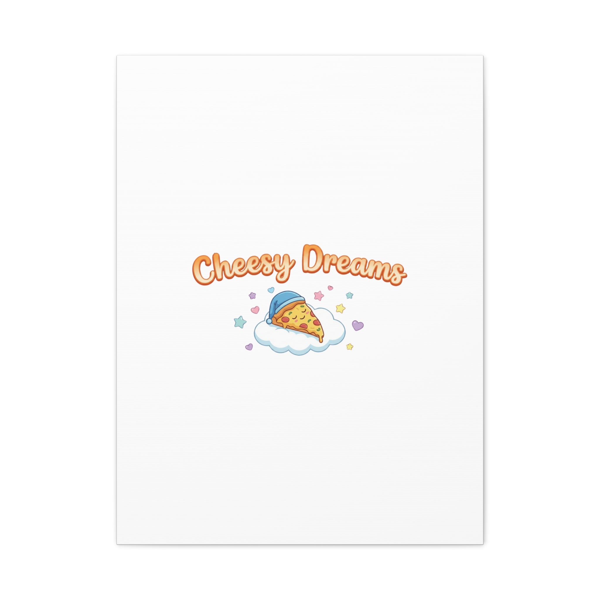 Cheesy Dreams Kawaii Pizza Canvas Wall Art