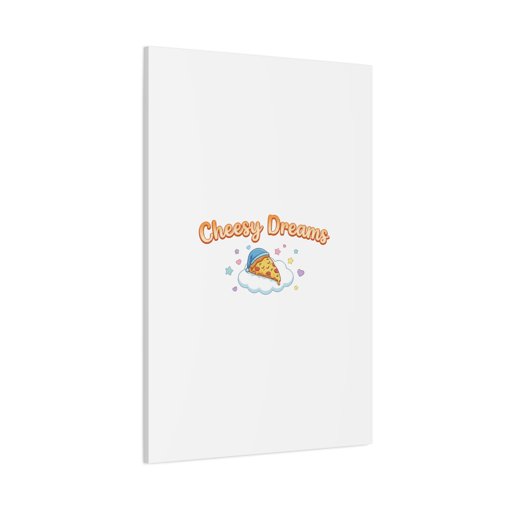 Cheesy Dreams Kawaii Pizza Canvas Wall Art