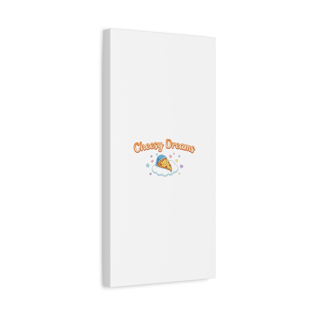 Cheesy Dreams Kawaii Pizza Canvas Wall Art