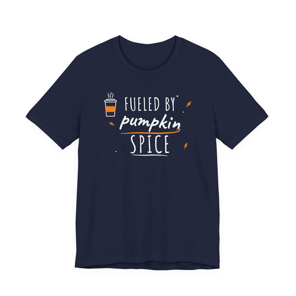 Fueled By Pumpkin Spice Latte Art Tee | Fall Gym Shirt