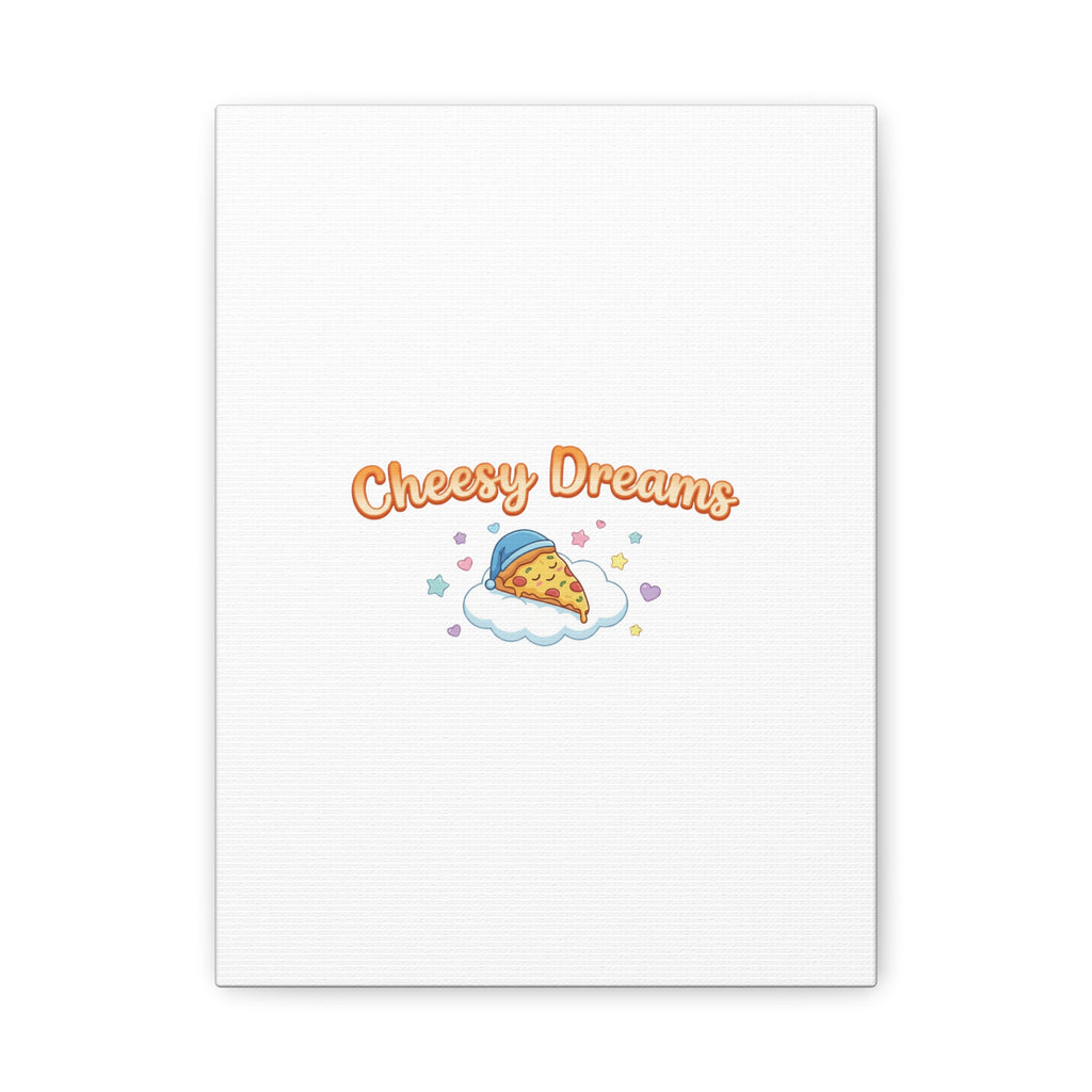 Cheesy Dreams Kawaii Pizza Canvas Wall Art