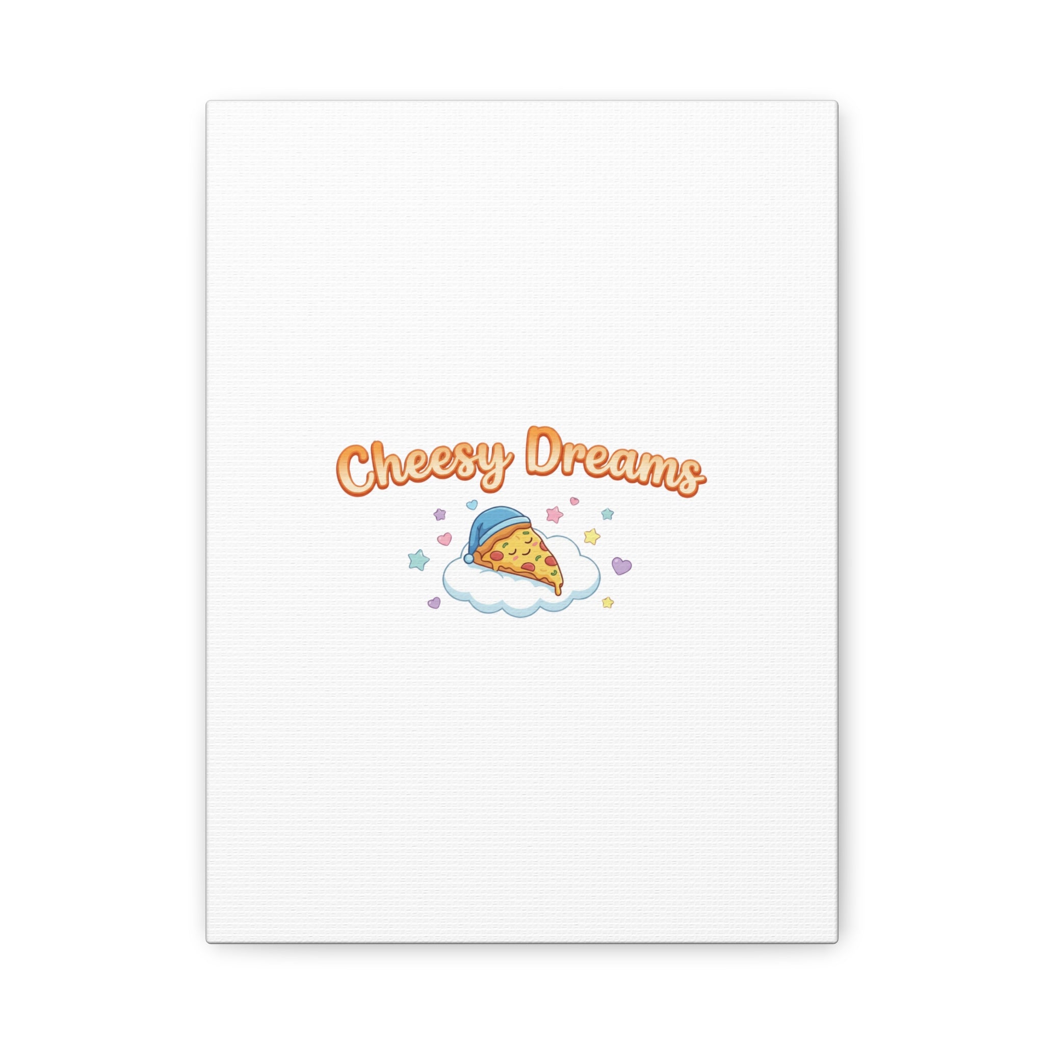 Cheesy Dreams Kawaii Pizza Canvas Wall Art