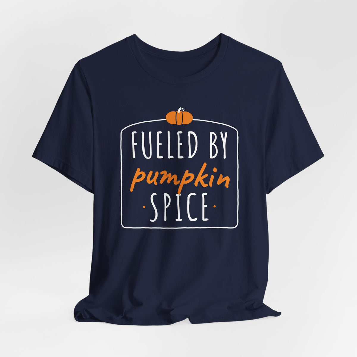 Fueled By Pumpkin Spice Retro Arch Tee | Fall Gym Shirt