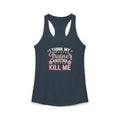 I Think My Trainer Is Trying to Kill Me Women’s Racerback Tank – Funny Gym Workout Tank Top