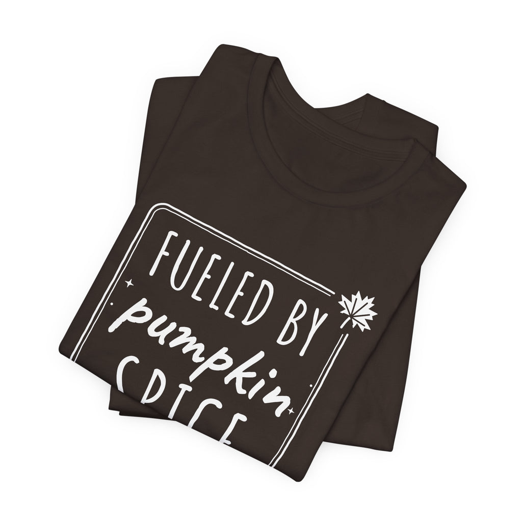 Fueled By Pumpkin Spice Box Tee | Fall Gym Shirt