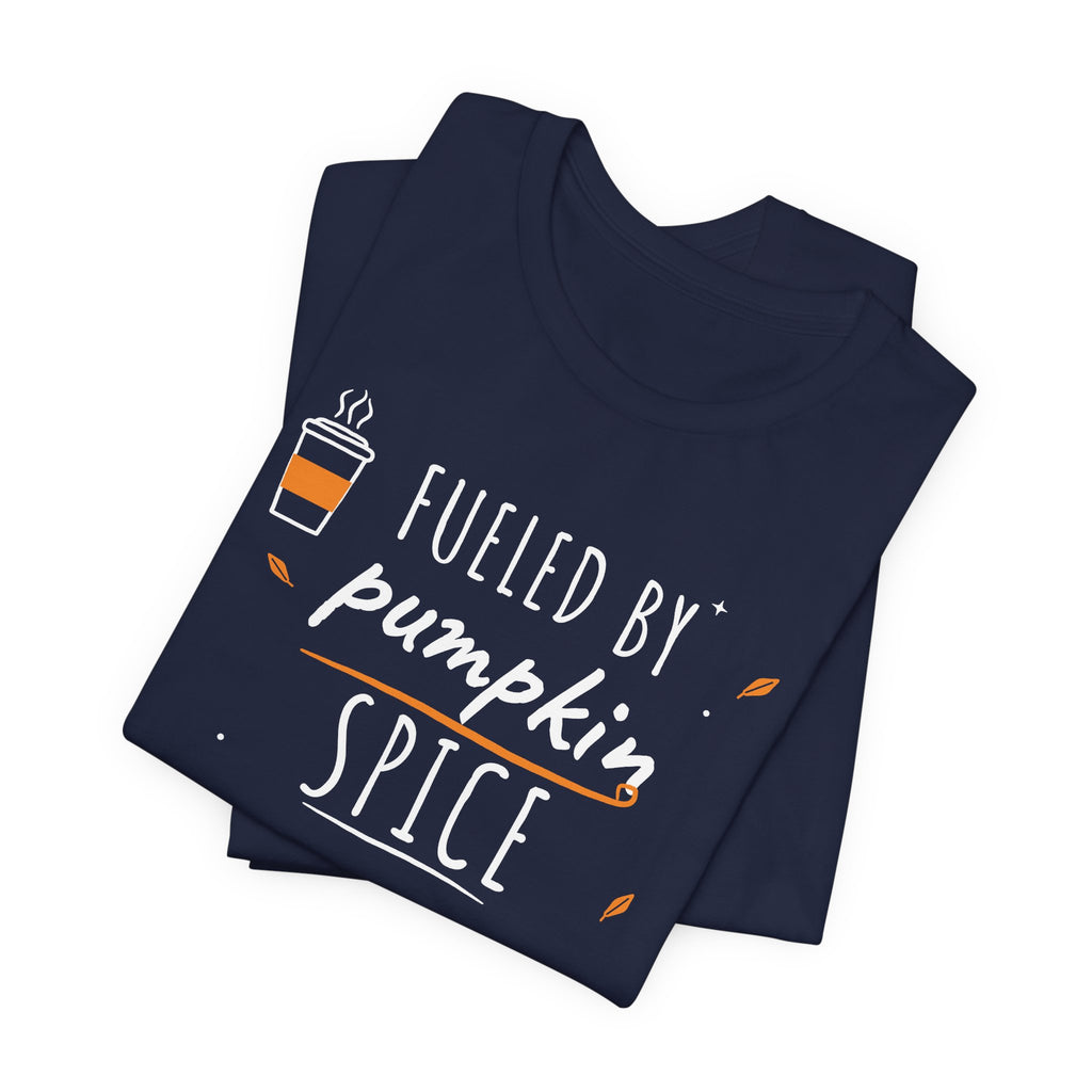 Fueled By Pumpkin Spice Latte Art Tee | Fall Gym Shirt