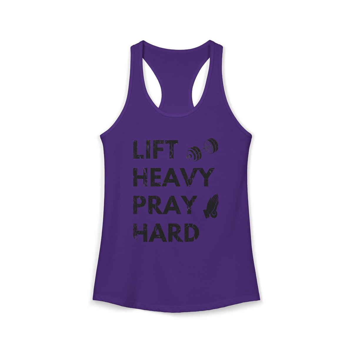 Lift Heavy Pray Hard Racerback Tank