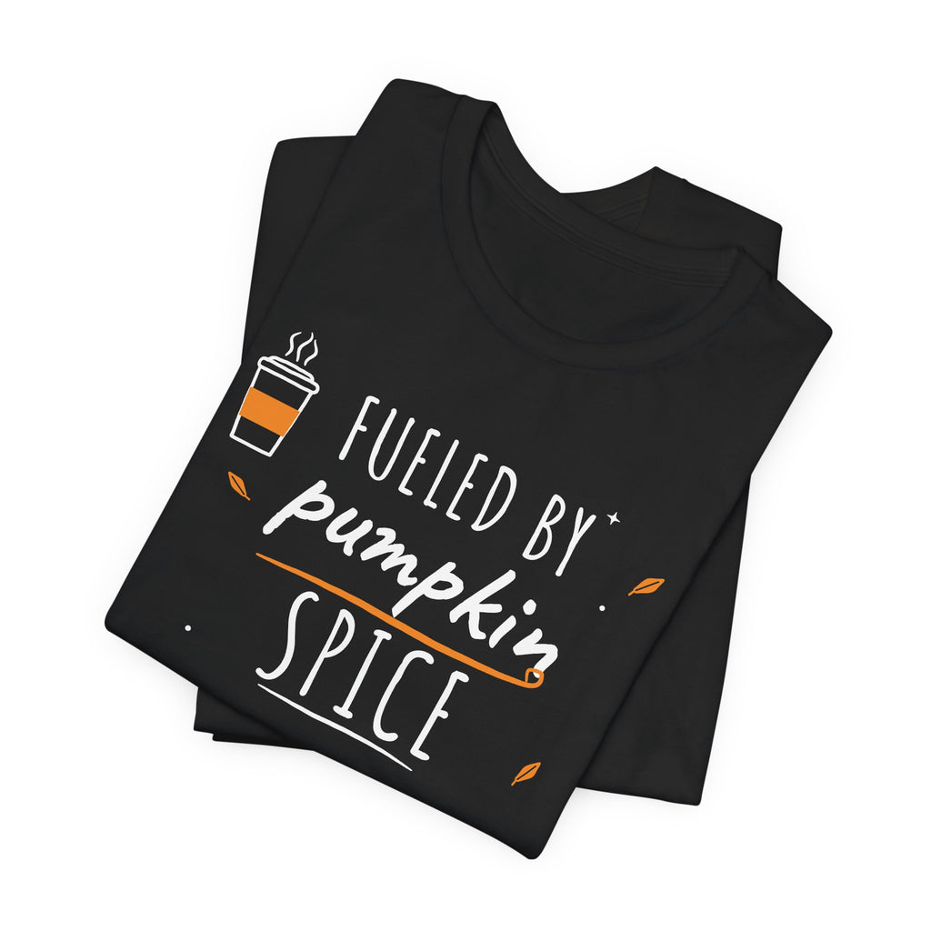 Fueled By Pumpkin Spice Latte Art Tee | Fall Gym Shirt