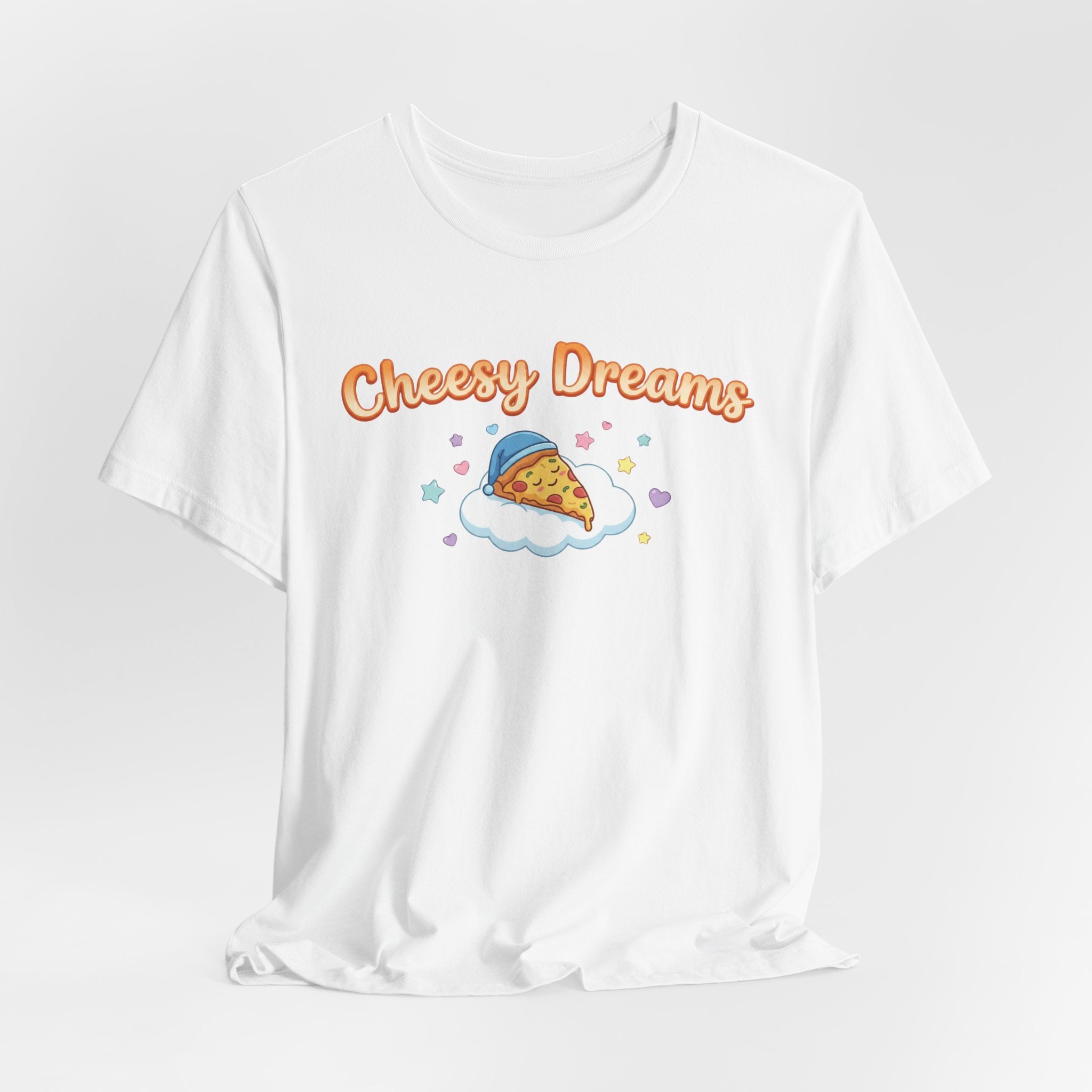 Cheesy Dreams Pizza T-Shirt – Cozy Food Humor Graphic Tee