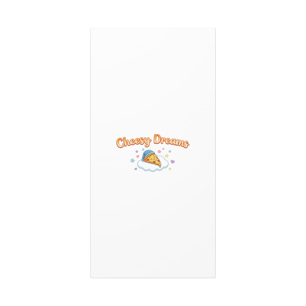 Cheesy Dreams Kawaii Pizza Canvas Wall Art