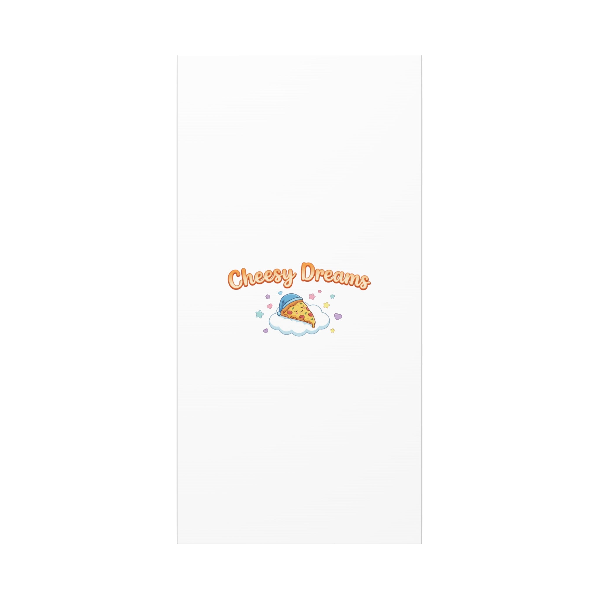 Cheesy Dreams Kawaii Pizza Canvas Wall Art