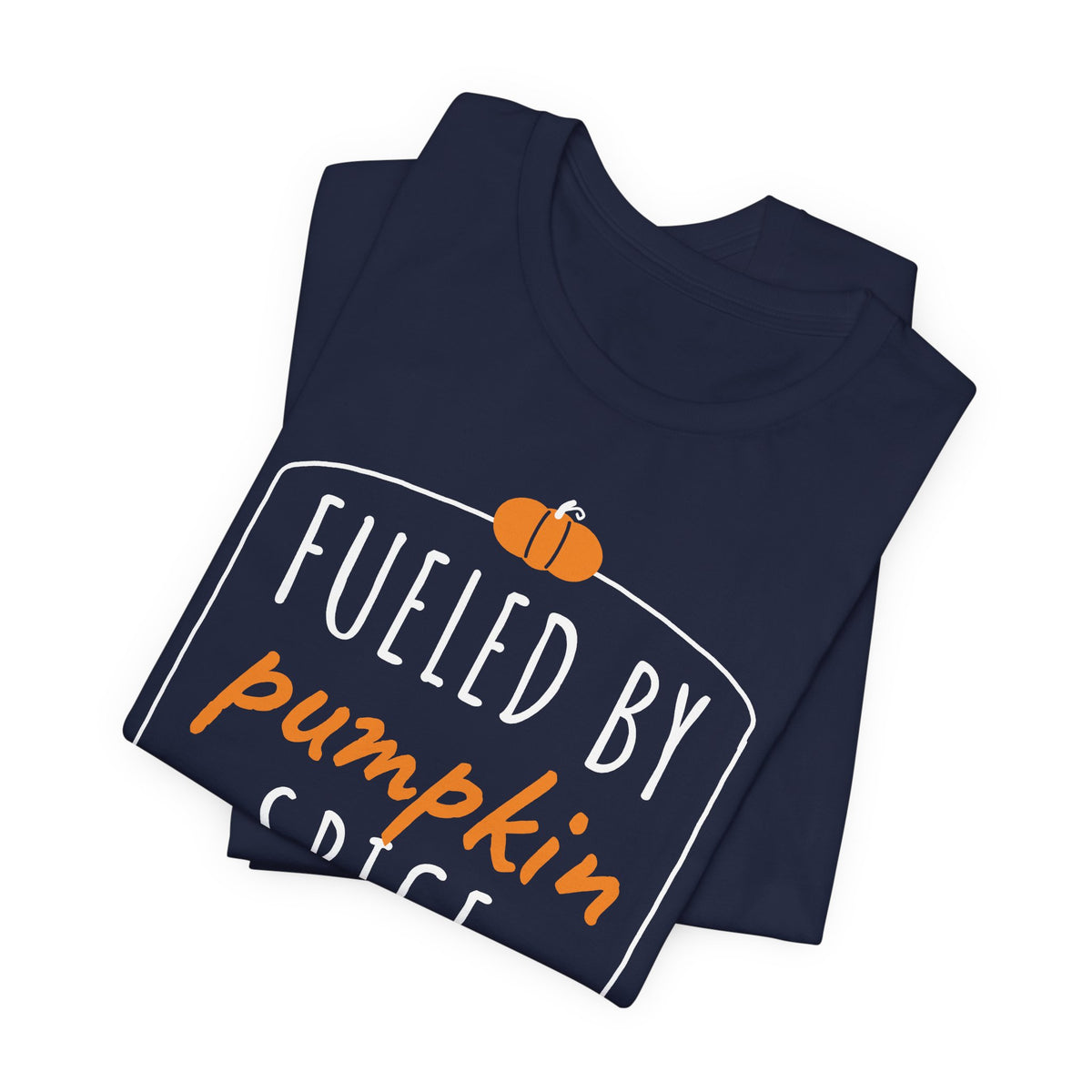 Fueled By Pumpkin Spice Retro Arch Tee | Fall Gym Shirt