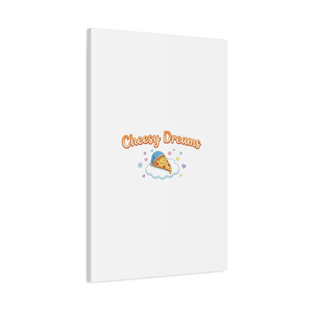 Cheesy Dreams Kawaii Pizza Canvas Wall Art