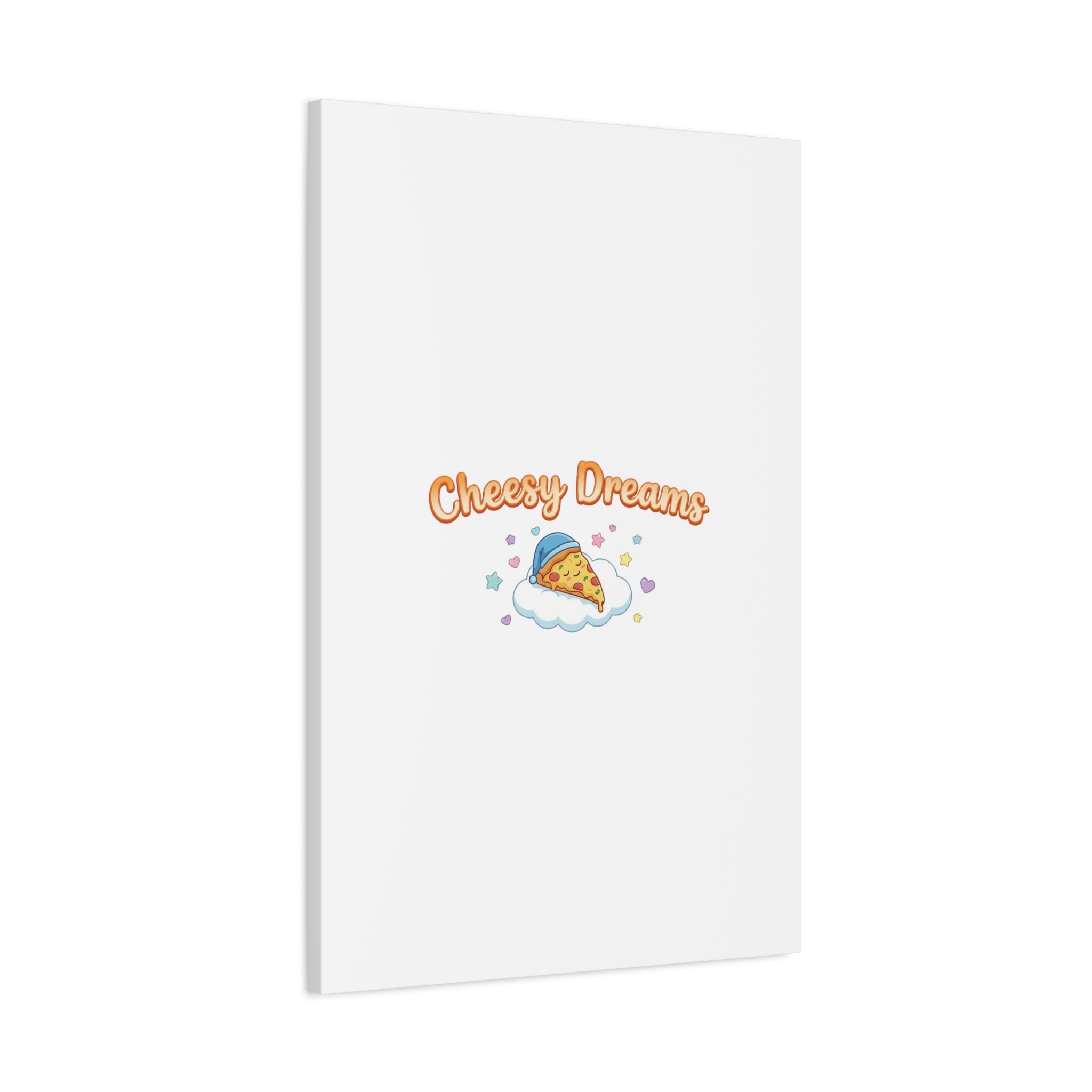 Cheesy Dreams Kawaii Pizza Canvas Wall Art
