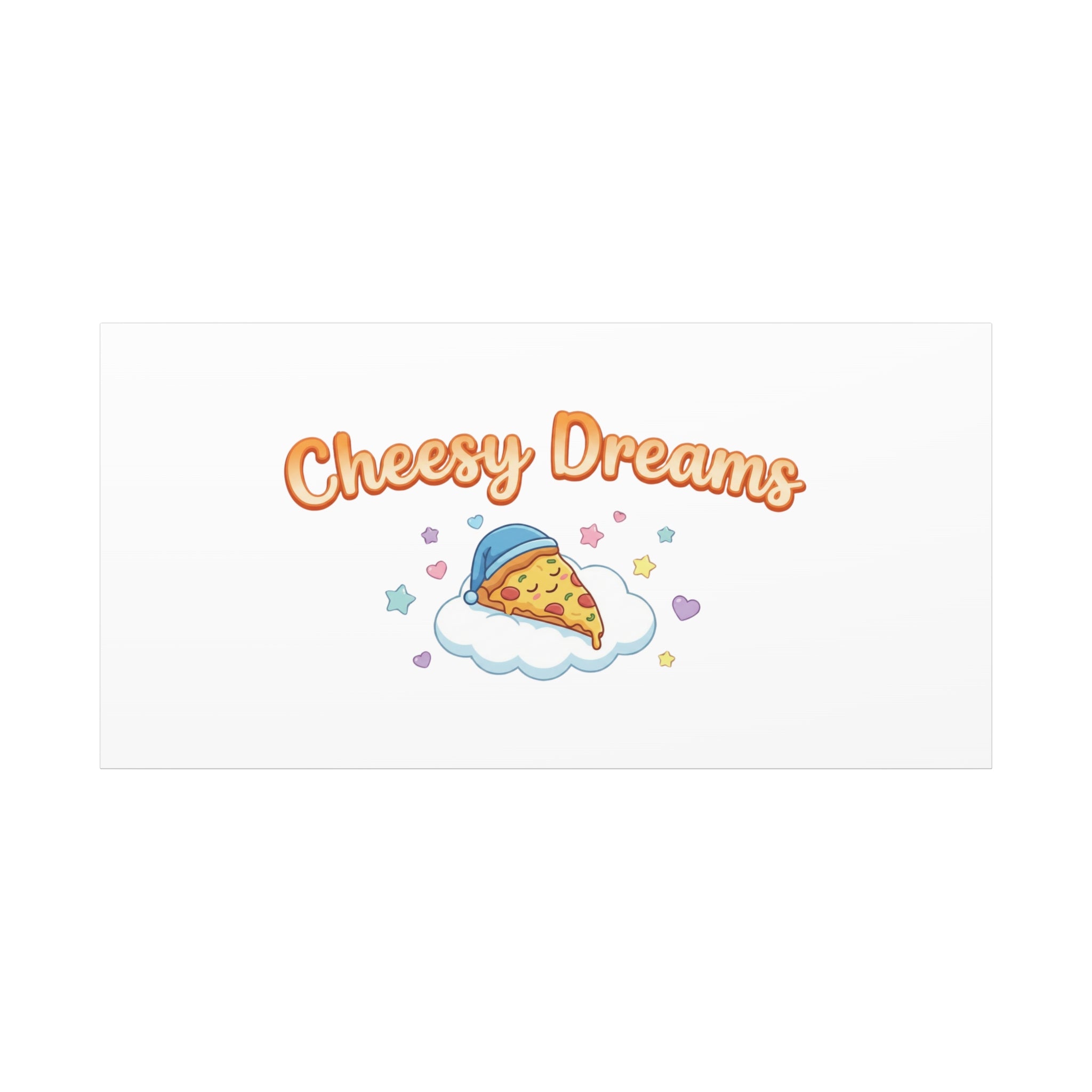 Cheesy Dreams Kawaii Pizza Canvas Wall Art