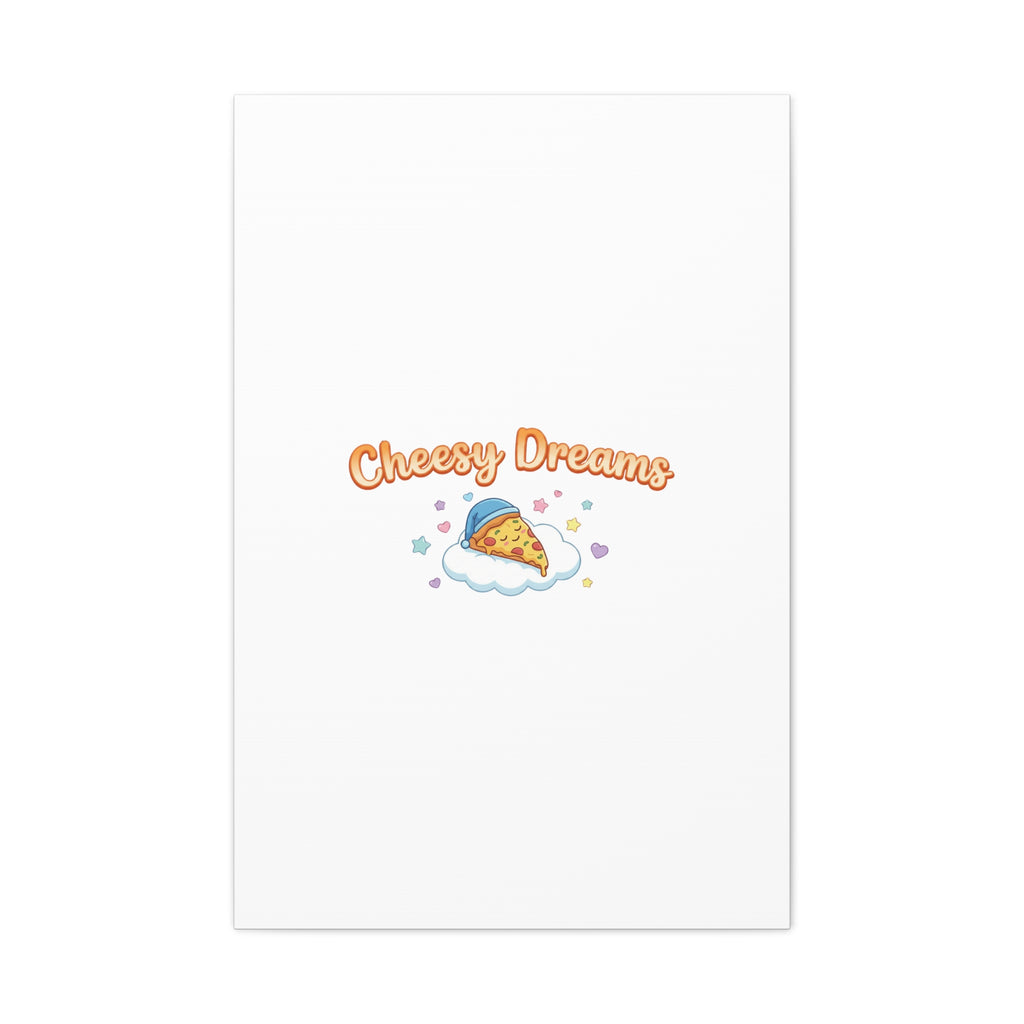 Cheesy Dreams Kawaii Pizza Canvas Wall Art