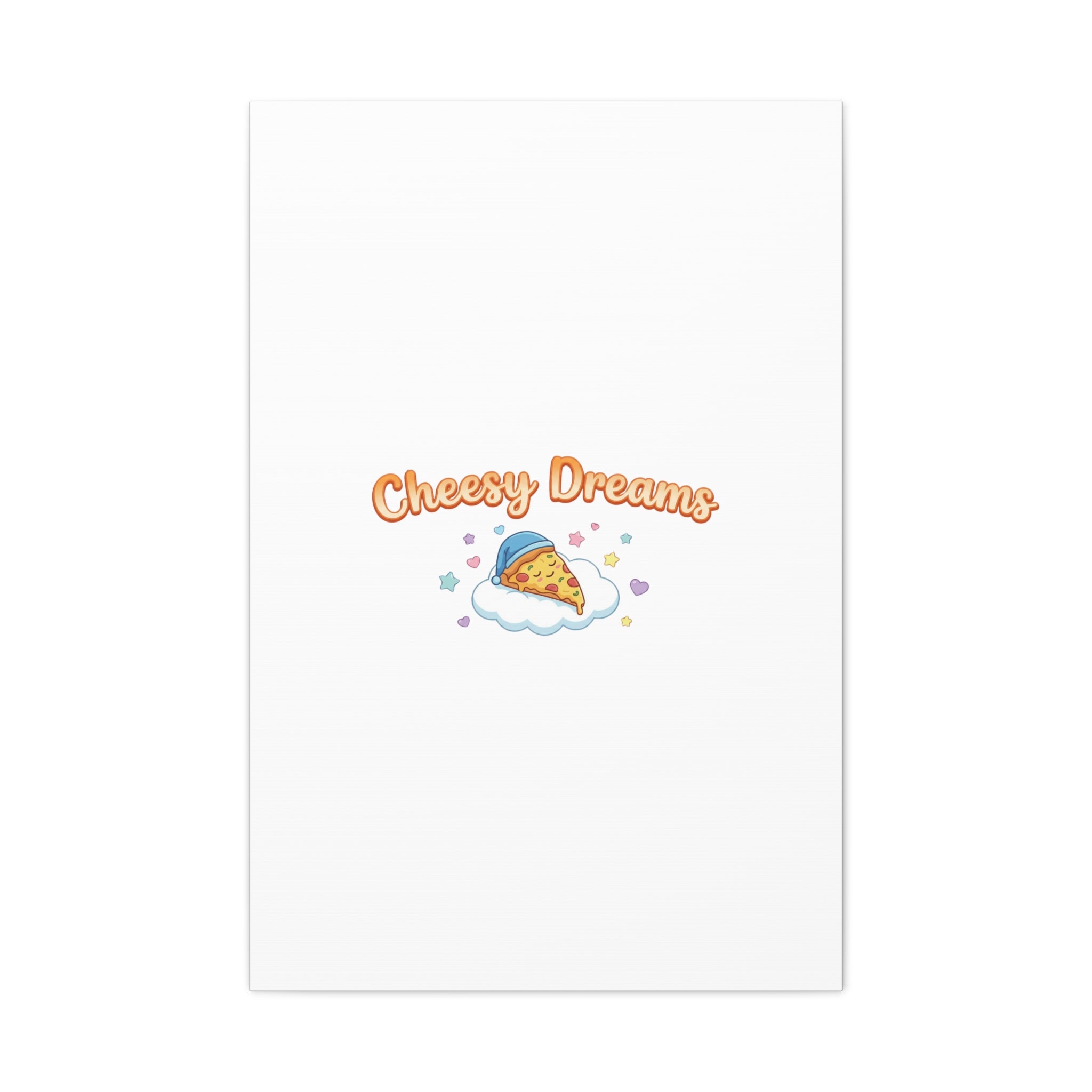 Cheesy Dreams Kawaii Pizza Canvas Wall Art