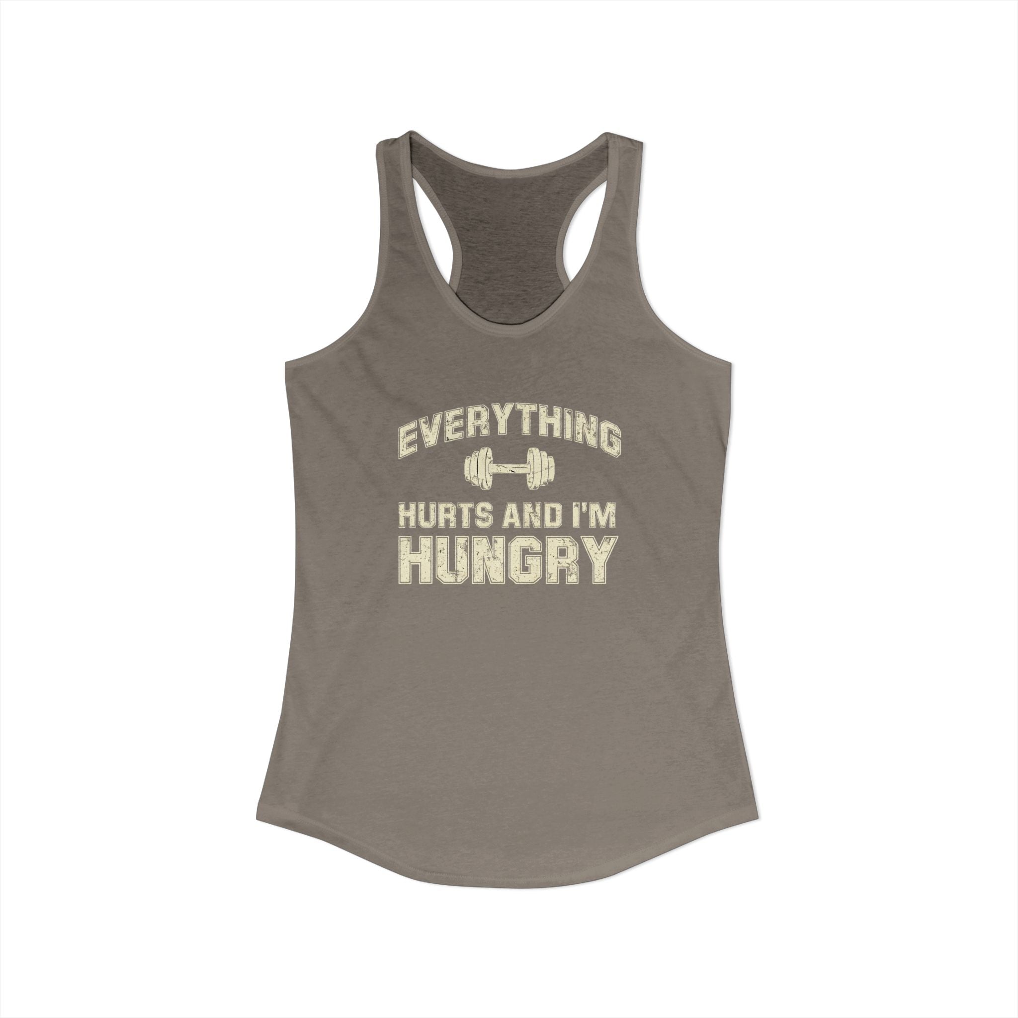 Everything Hurts and I’m Hungry Women’s Racerback Tank | Funny Gym Tank | Lightweight Workout Shirt | Fitness Humor Top