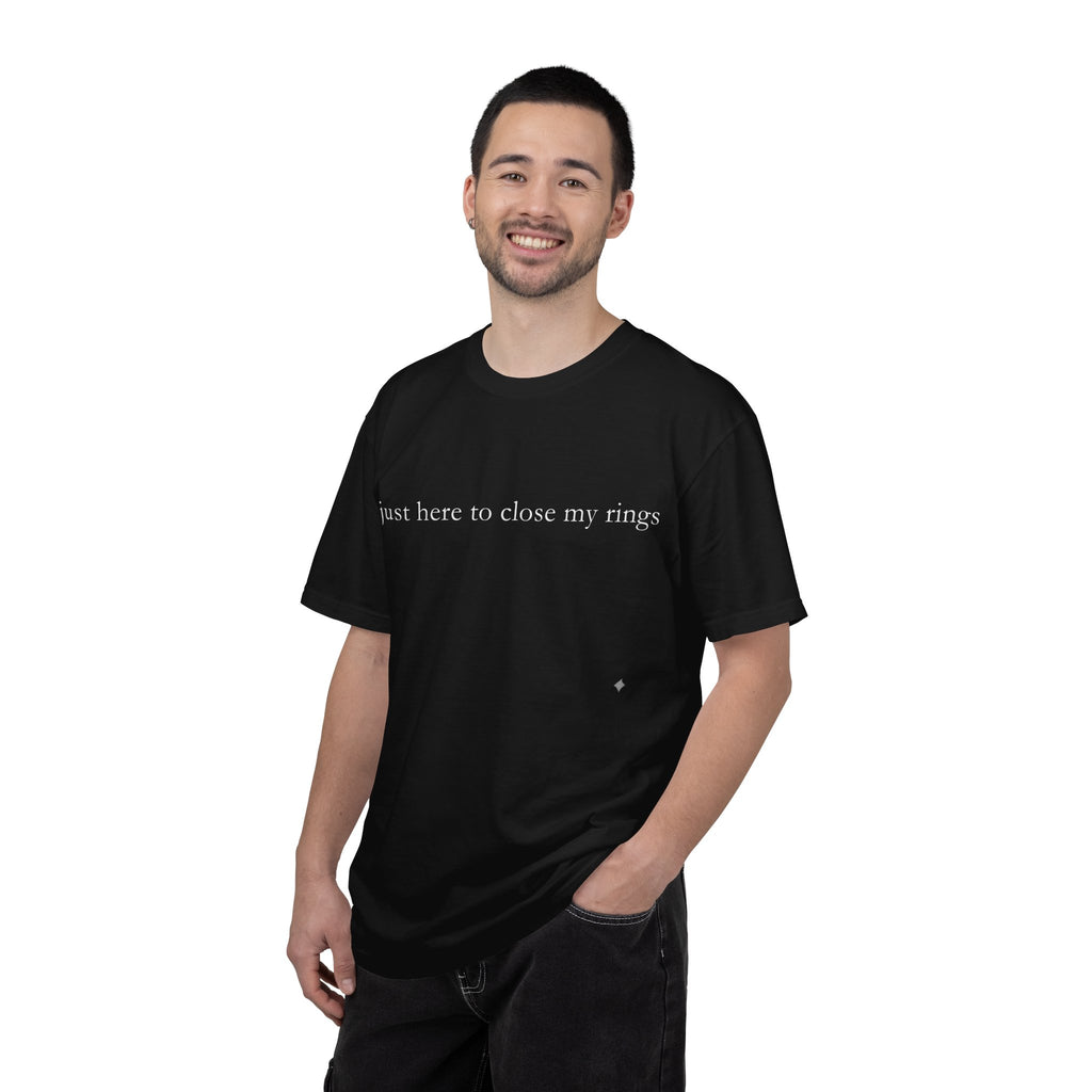 "Just Here To Close My Rings" T-Shirt - Trendy Apple Watch Fitness Tee